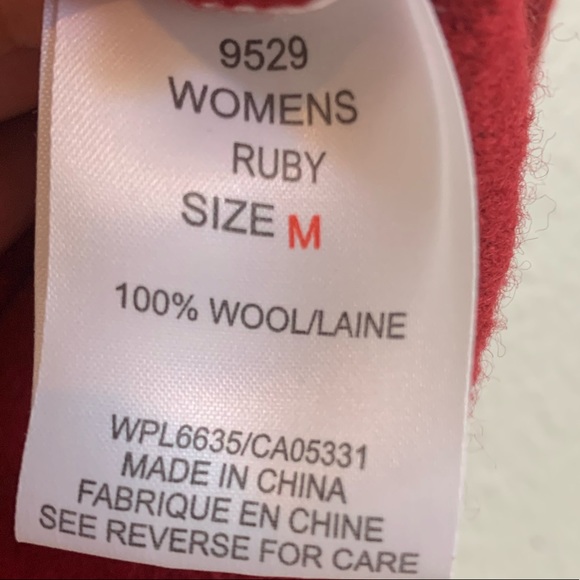 Woolrich 100% Wool Ruby Red Zip Up Vest - Picture 5 of 9